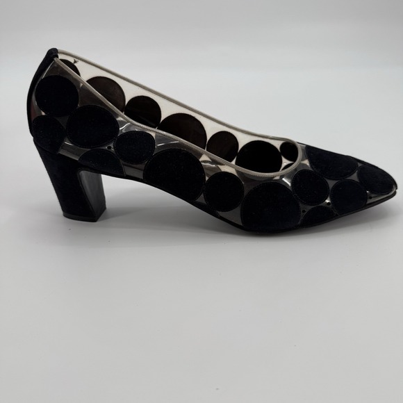 Herbert Levine Shoes - Herbert Levine Vintage 1960's Black Clear Balloon Pumps Women's Size 9.5 AA Rare